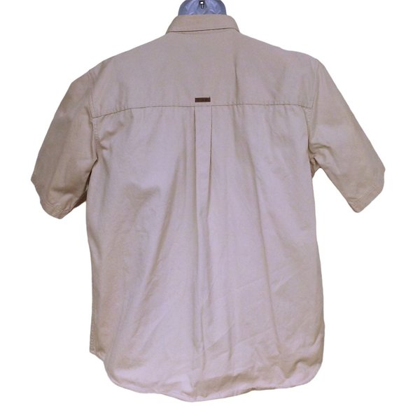 Vintage 90s Mossy Oak Shooting Shirt Shacket -XL ButtonUp Pocket Quilted SSL Tan - Picture 10 of 12